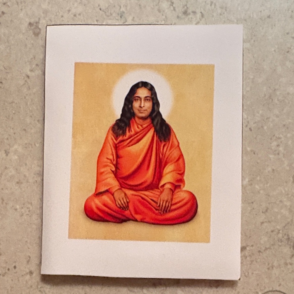 Spiritual Guru Illustration in paper of Paramhansa Yogananda. Printed. 3.5x4.25